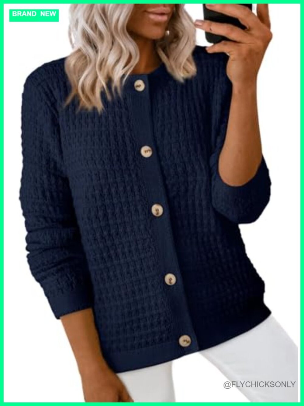 Womens Cable Knit Cardigan Sweater Long Sleeve Button Down Lightweight Fall
